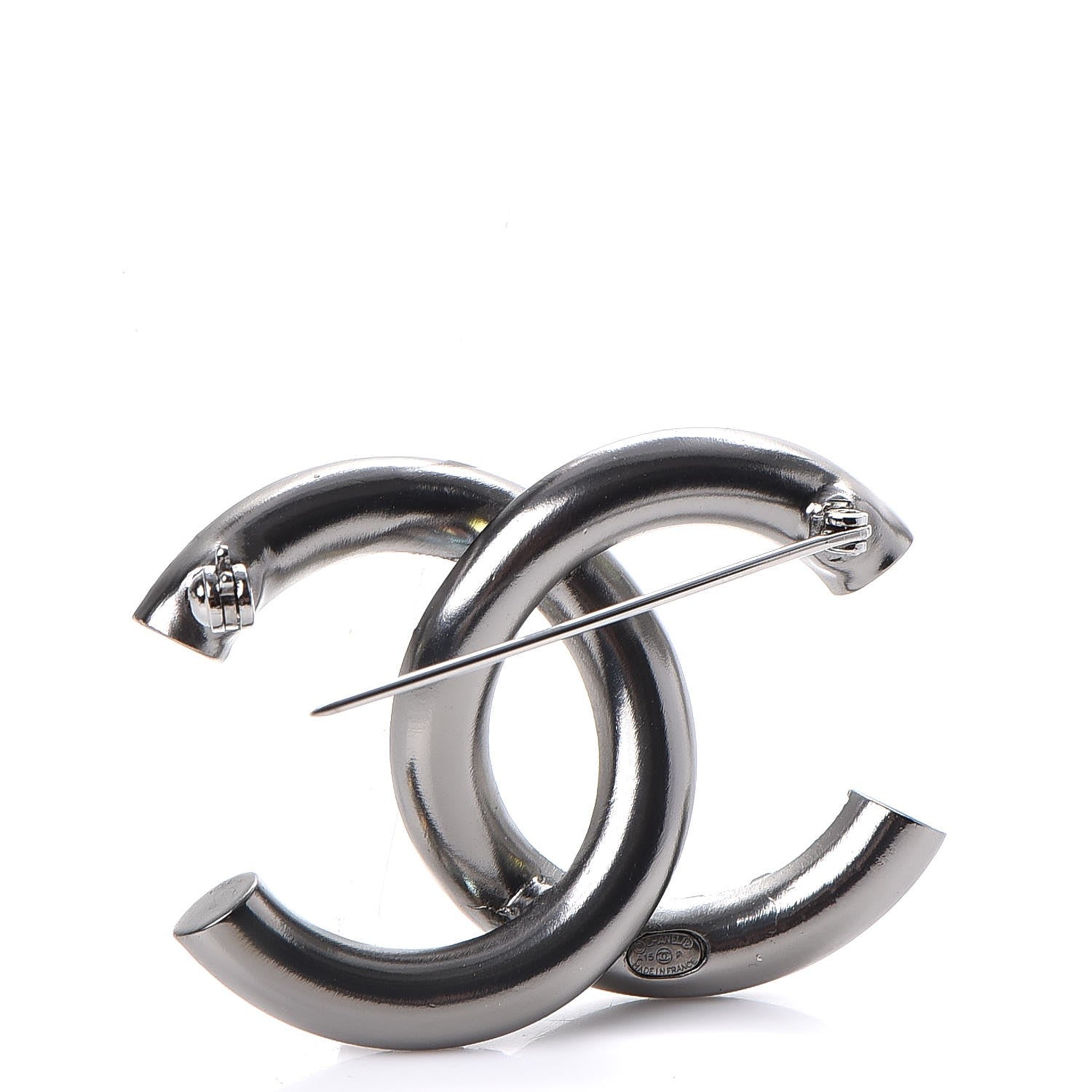Chanel Ruthenium Crystal Baguette CC Brooch Multicolor 3 of 5