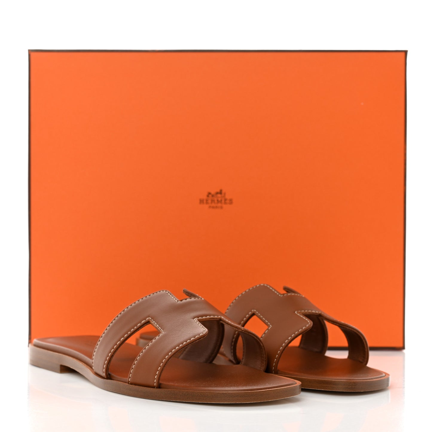 Box Calfskin Oran Sandals 36 Gold