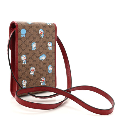 Gucci X DORAEMON Mini Vintage GG Supreme Monogram Mini Crossbody Bag Beige Cherry Red 3 of 12