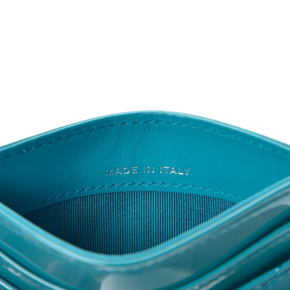 Chanel Patent Quilted Card Holder Turquoise 7 of 10