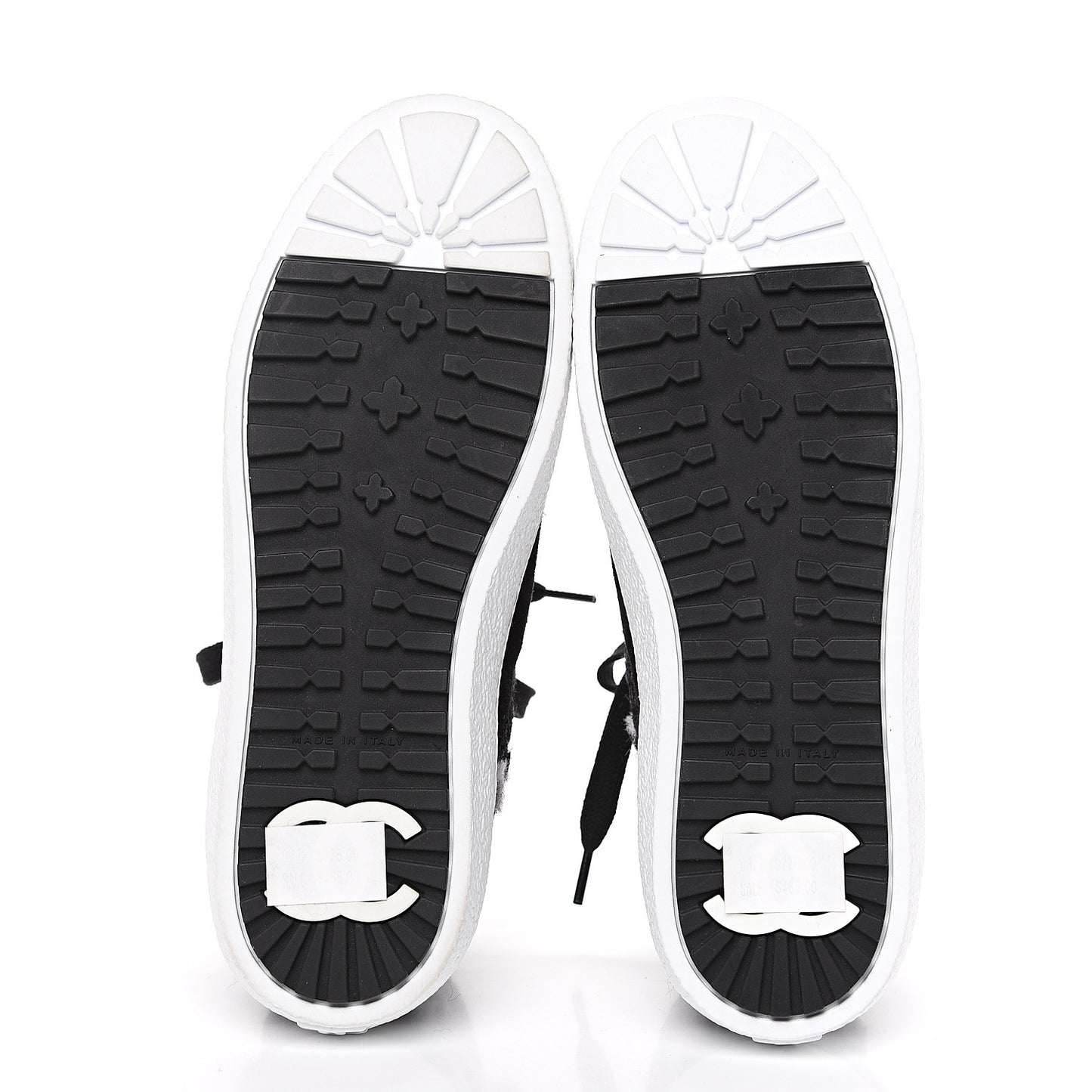 Suede Tweed High Top Sneakers 36 Black Navy