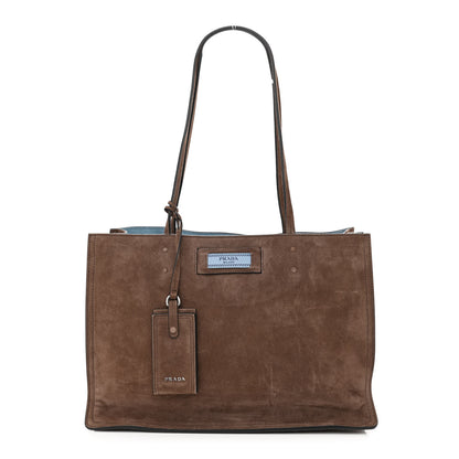 Prada Suede Etiquette Tote Bruciato Astrale 1 of 11