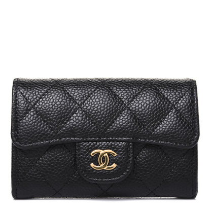 Chanel Caviar Quilted Flap Card Holder Wallet Black 1 of 12