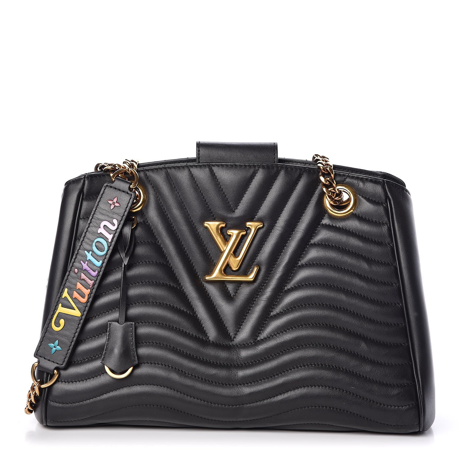 Louis Vuitton Calfskin New Wave Chain Tote Black 1 of 6