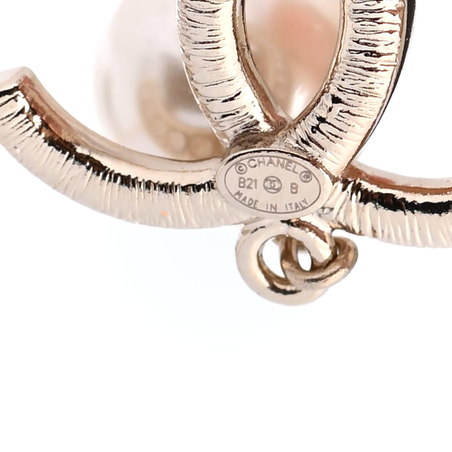 Chanel Crystal Pearl CC Drop Earrings Gold 4 of 4