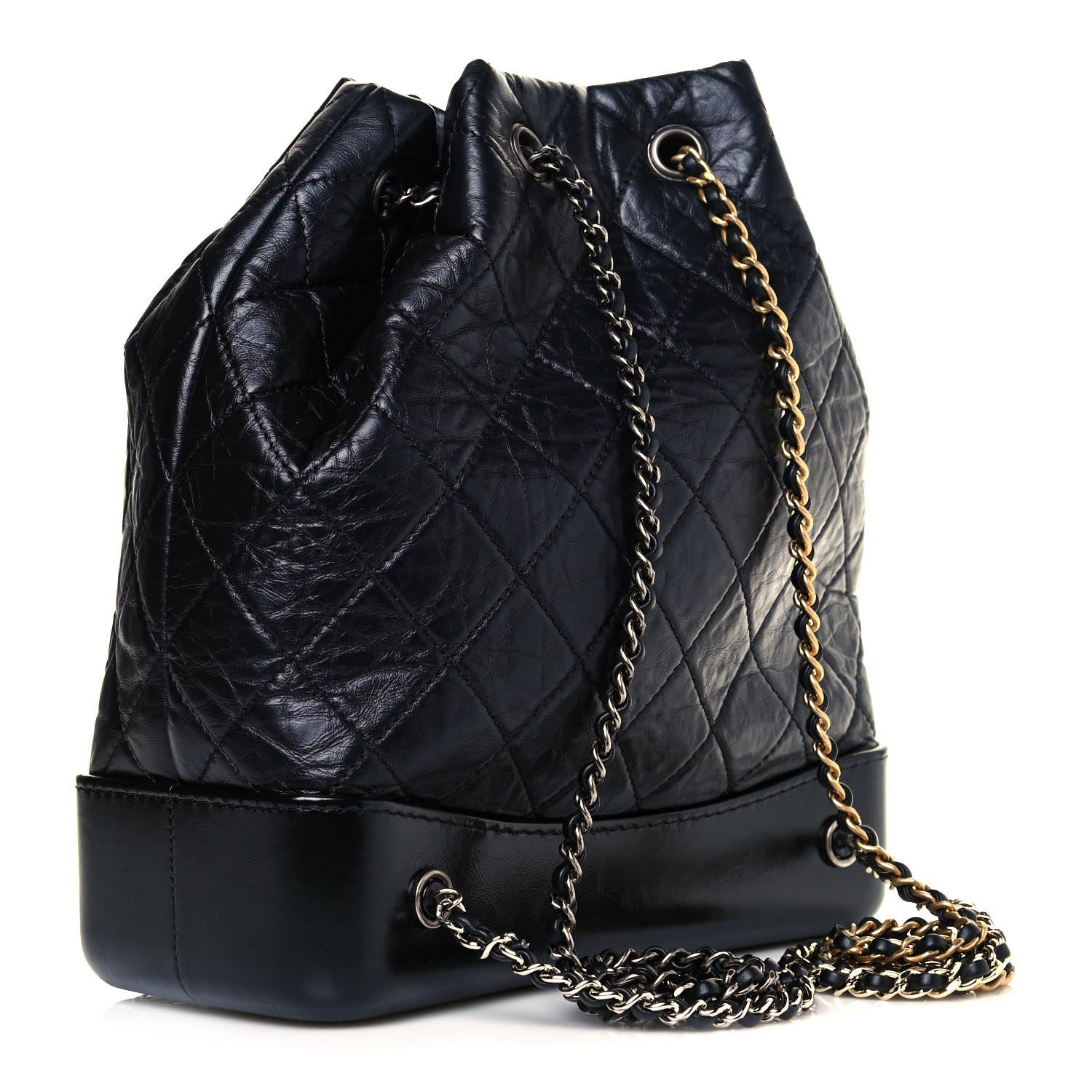 Chanel Aged Calfskin Quilted Small Gabrielle Backpack Black 3 of 11