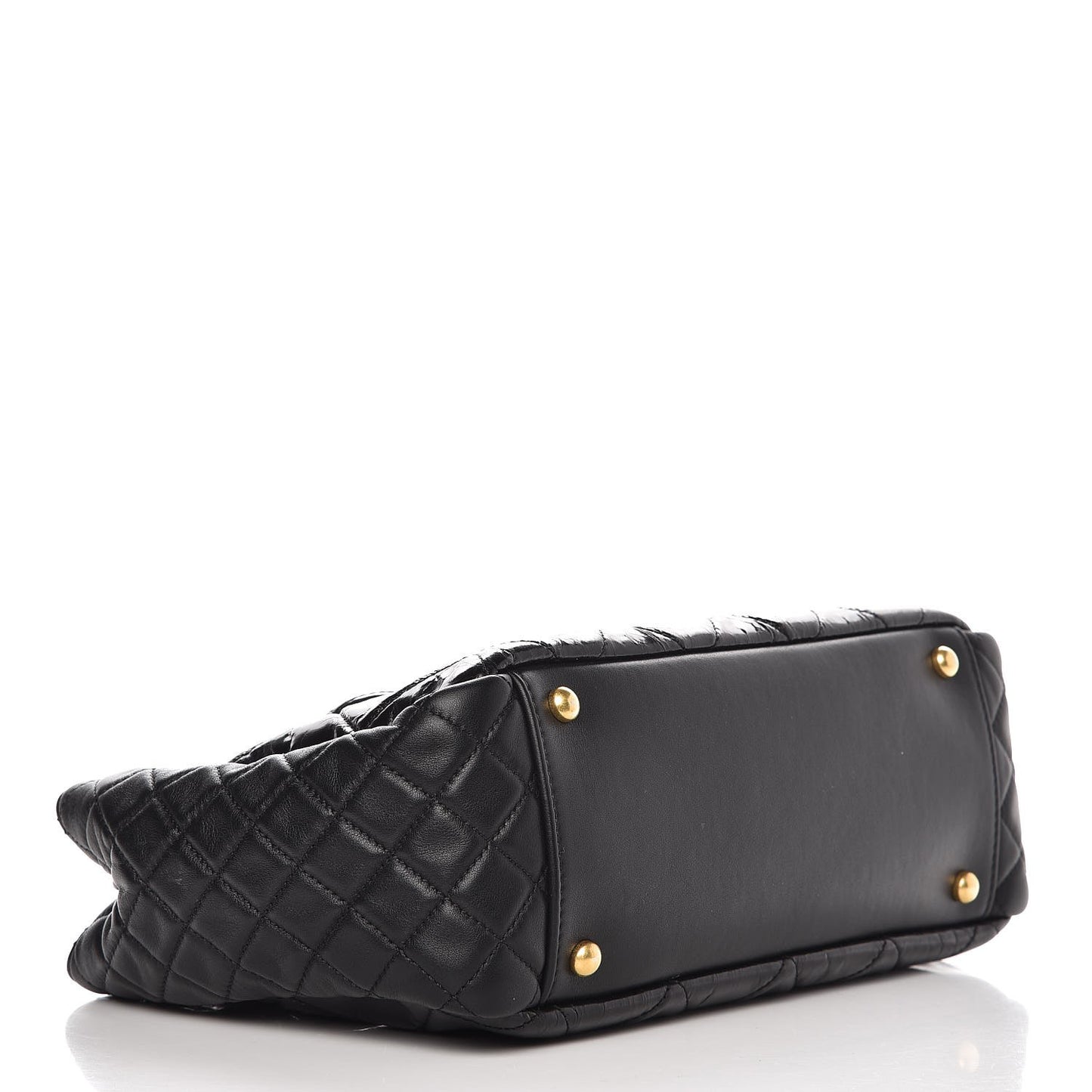 Glazed Crinkled Calfskin Medium East West Flap Black