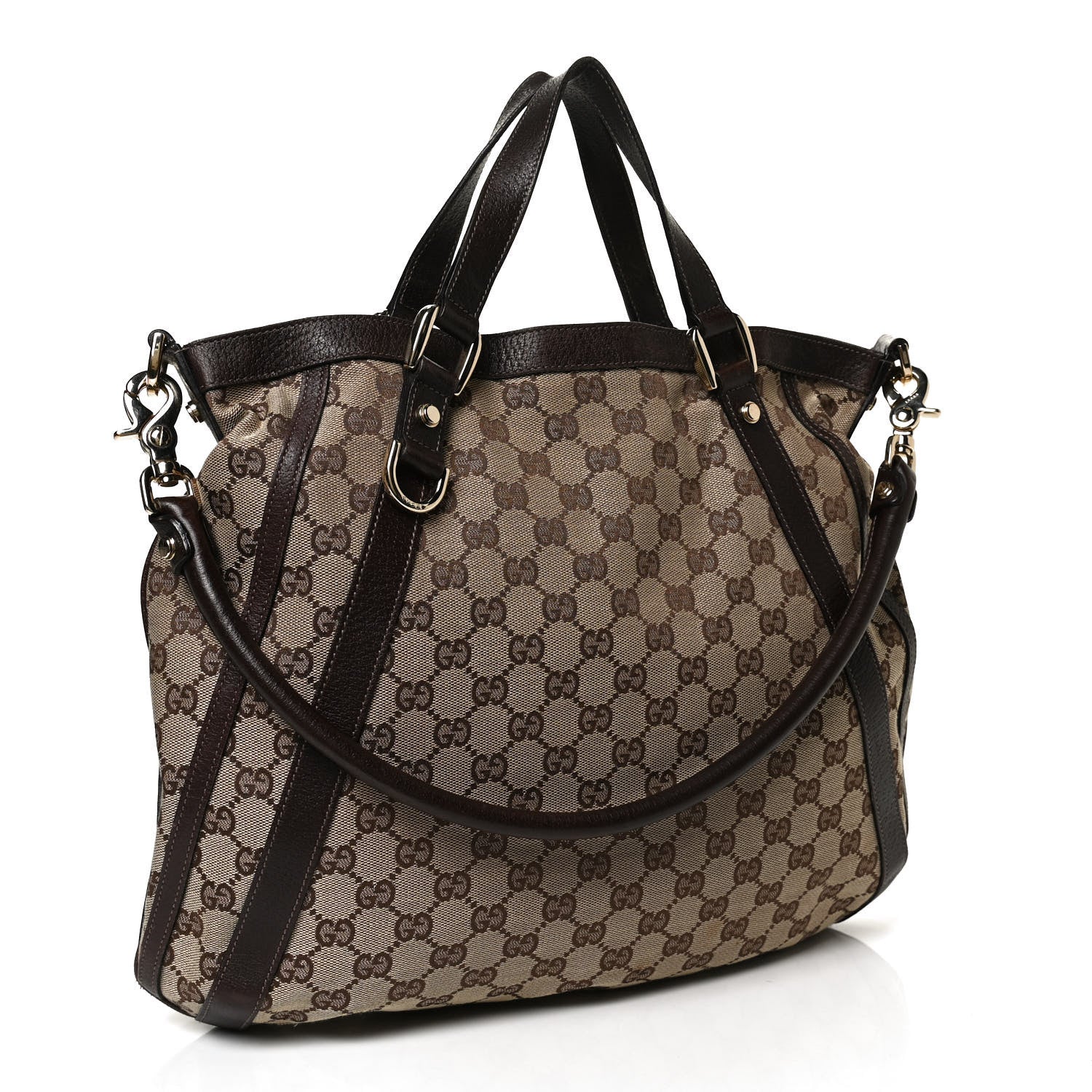 Gucci Monogram Medium Abbey Convertible Tote Dark Brown 2 of 10