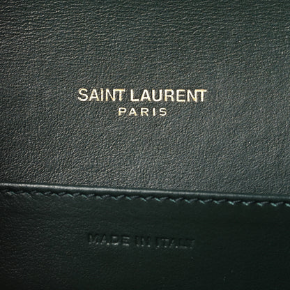 Saint Laurent Calfskin Crocodile Embossed Monogram Mini Uptown Crossbody Green 6 of 9