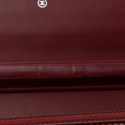 Chanel Patent Quilted Brilliant Wallet On Chain WOC Dark Burgundy 12 of 12