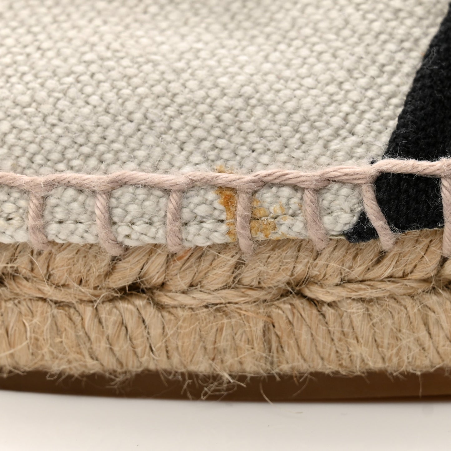 Linen CC Espadrilles 40 Beige Black