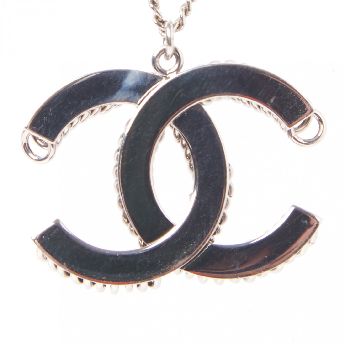 Metal CC Necklace Silver