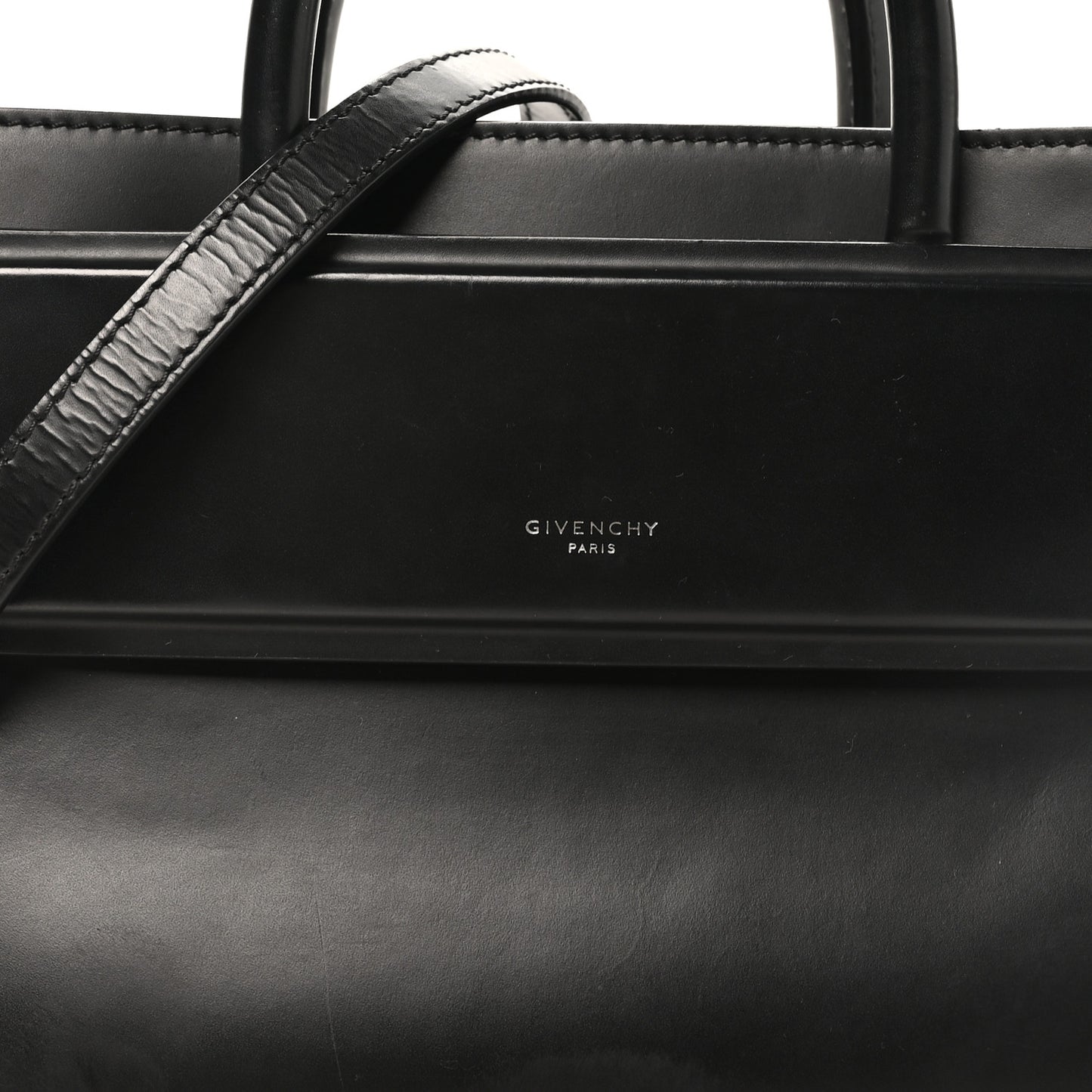 Smooth Calfskin Mini Horizon Satchel Black