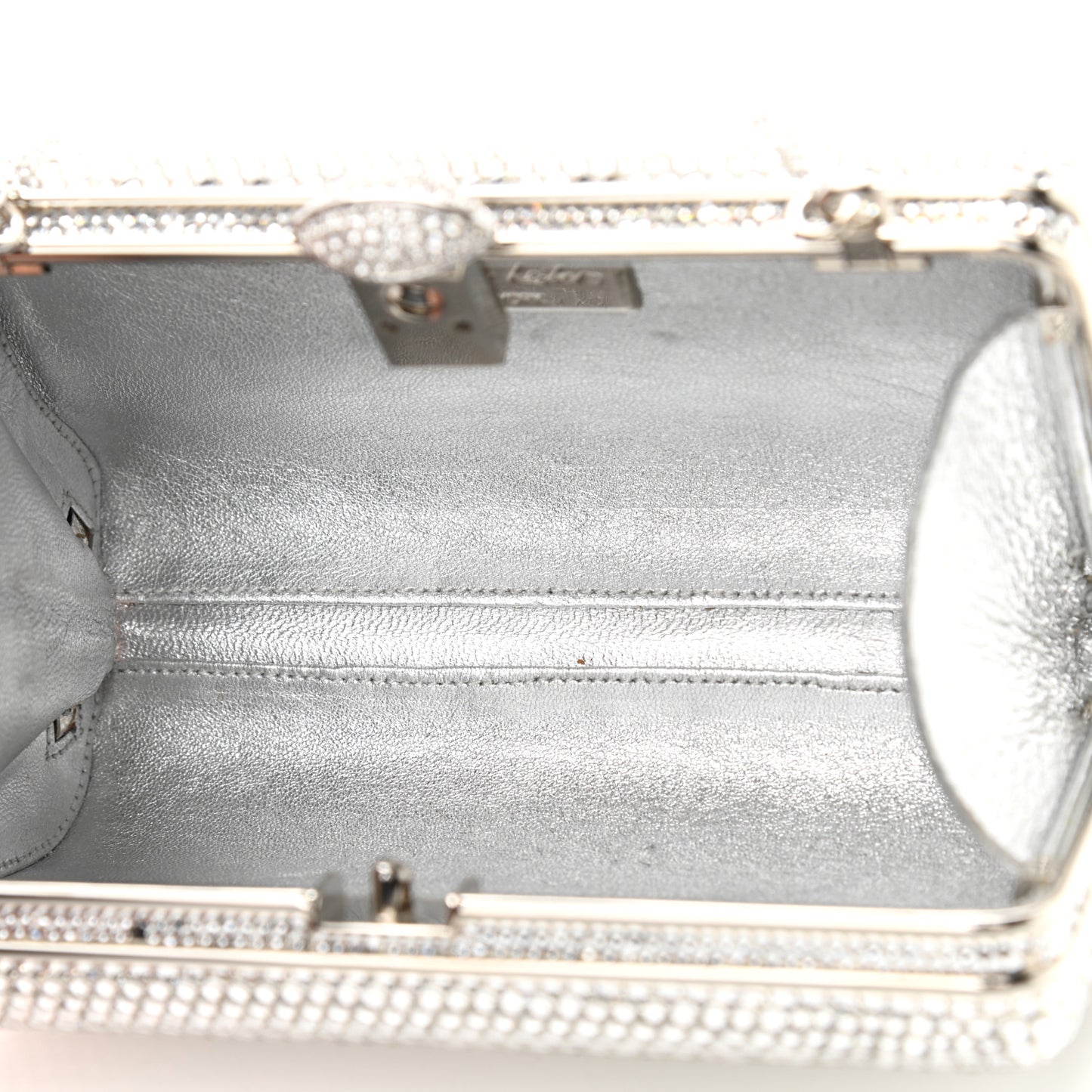 Swarovski Crystal Minaudiere Clutch Silver