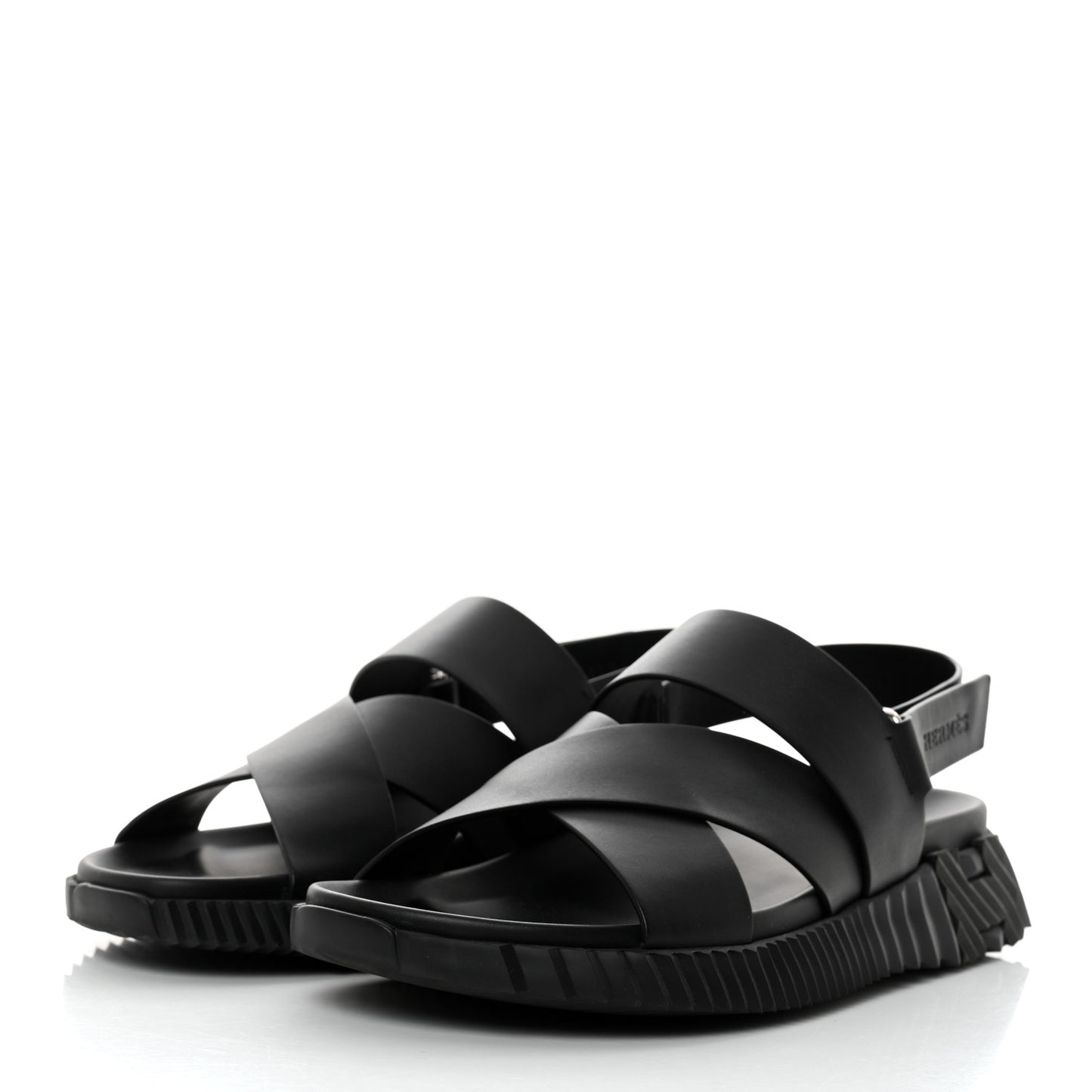 Calfskin Goatskin Mens Electric Sandals 43 Black