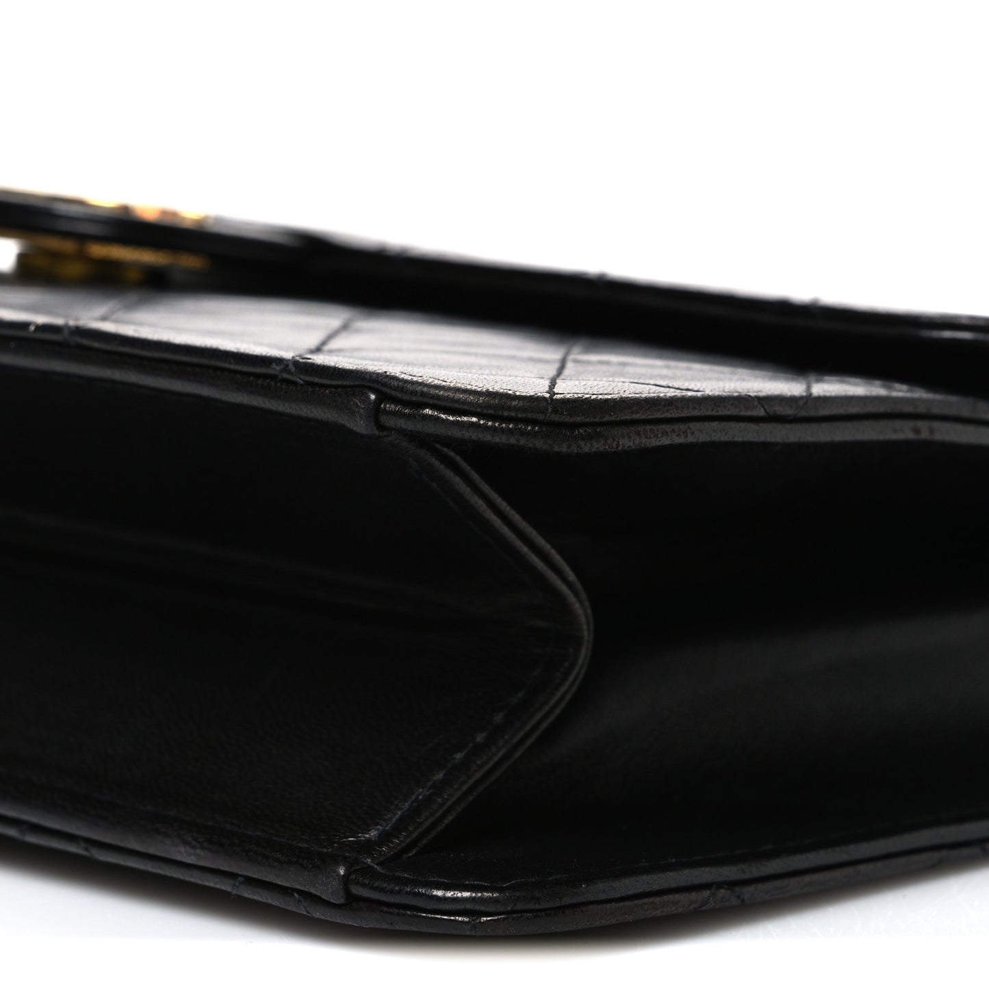 Lambskin Quilted Medium Single Flap Black