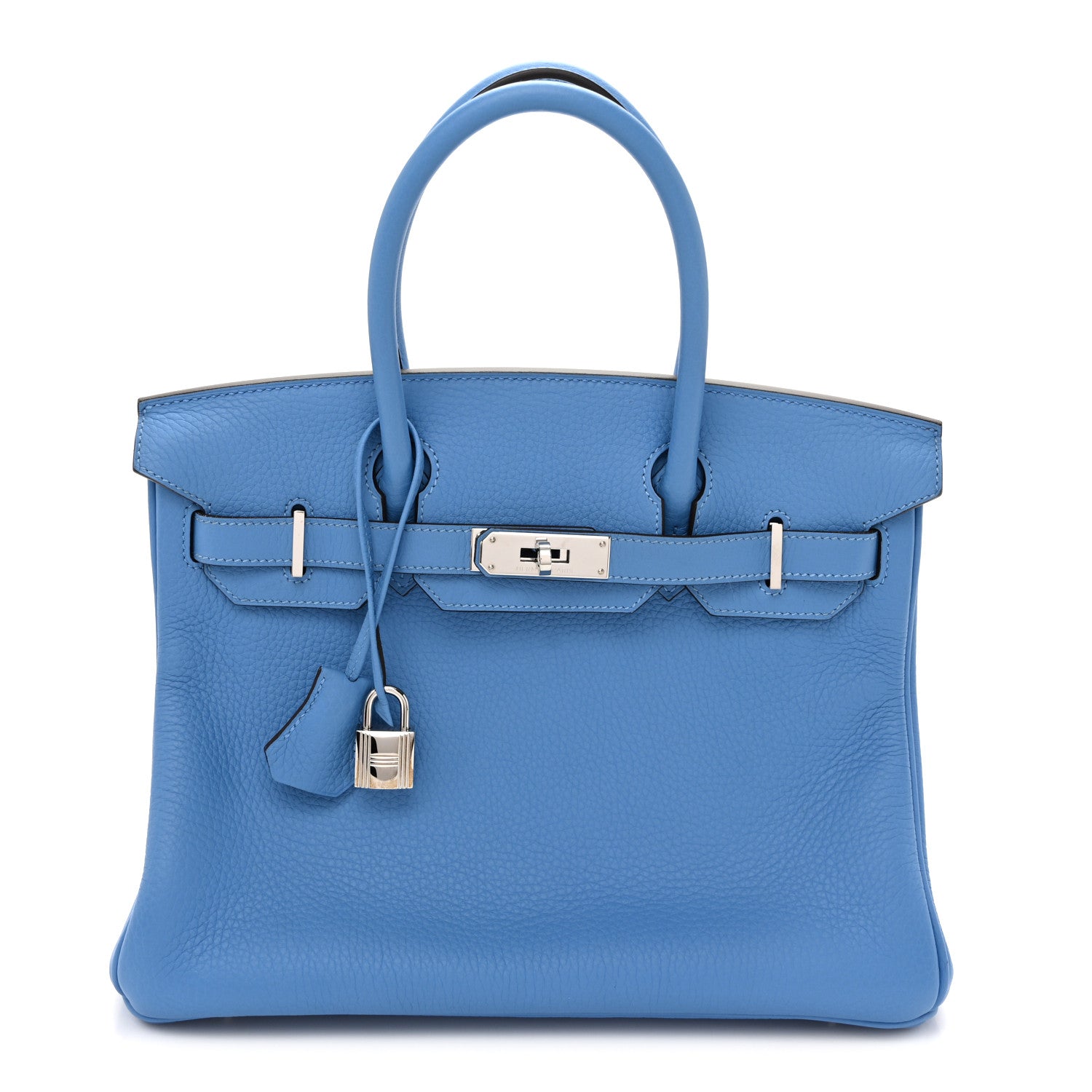 Hermes Taurillon Clemence Birkin 30 Bleu Paradis 1 of 12