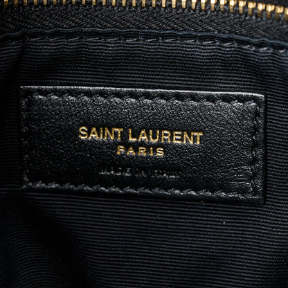 Saint Laurent Lambskin Quilted Small Loulou Puffer Monogram Chain Satchel Dark Beige 7 of 11