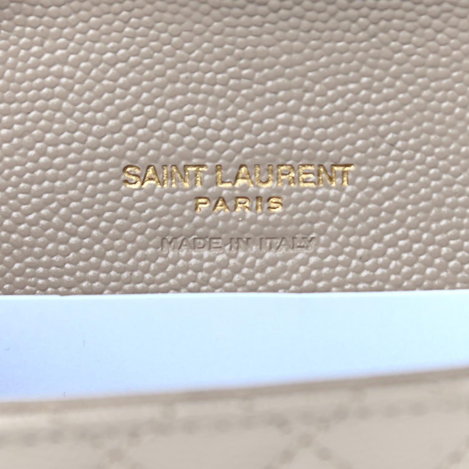 Saint Laurent Grain De Poudre Textured Mixed Matelasse Triquilt Small Monogram Envelope Wallet Dark Beige 6 of 7