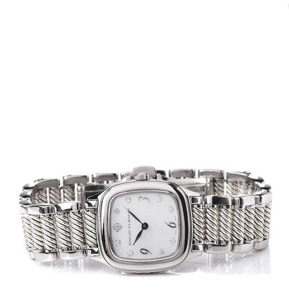 David Yurman Stainless Steel Sterling Silver Diamond Mother of Pearl 25mm Thoroughbred Quartz Watch 3 of 8