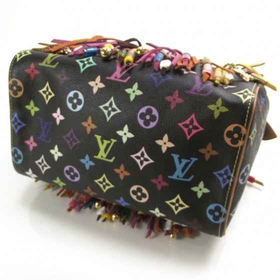 Louis Vuitton Monogram Multicolor Fringe Speedy 25 Black 4 of 10