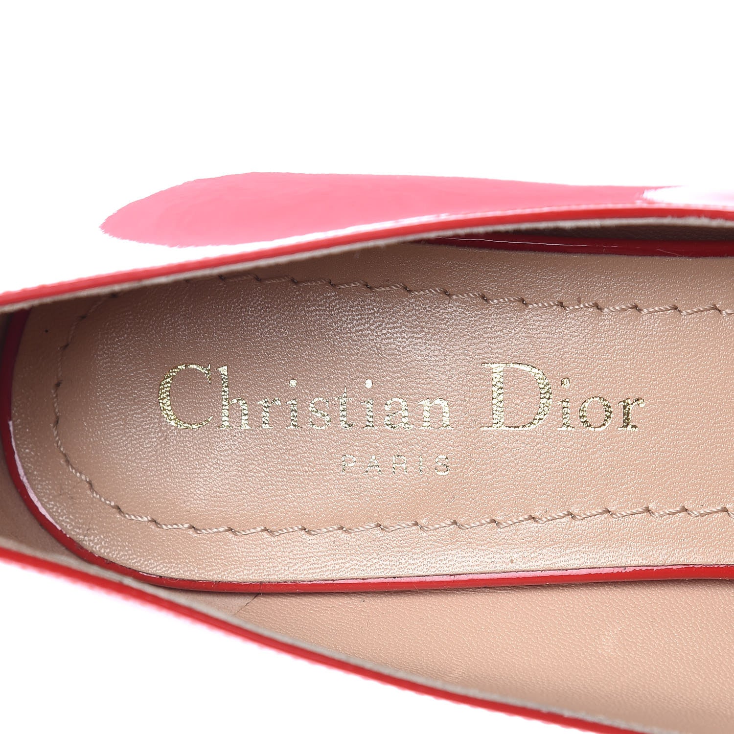 Christian Dior Patent Baby-D Ballet Pumps 38.5 Deep Red 7 of 8