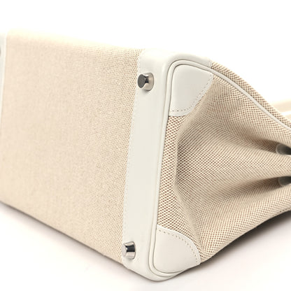 Hermes Toile Swift Birkin 30 White 10 of 12