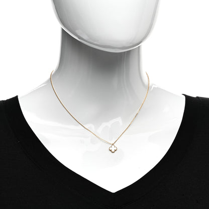 Van Cleef & Arpels 18K Yellow Gold Mother of Pearl Sweet Alhambra Pendant Necklace 2 of 6