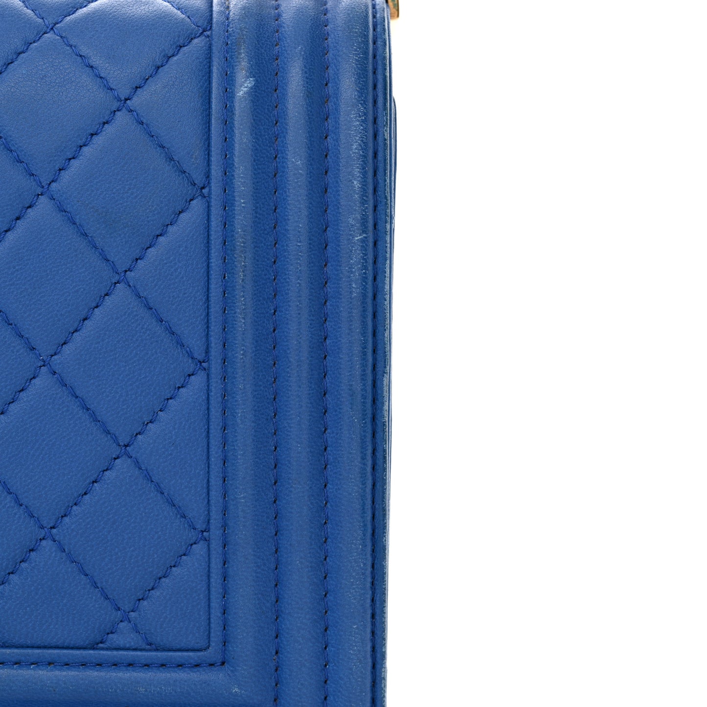 Lambskin Quilted Medium Boy Flap Blue
