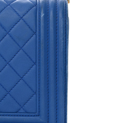 Chanel Lambskin Quilted Medium Boy Flap Blue 15 of 17