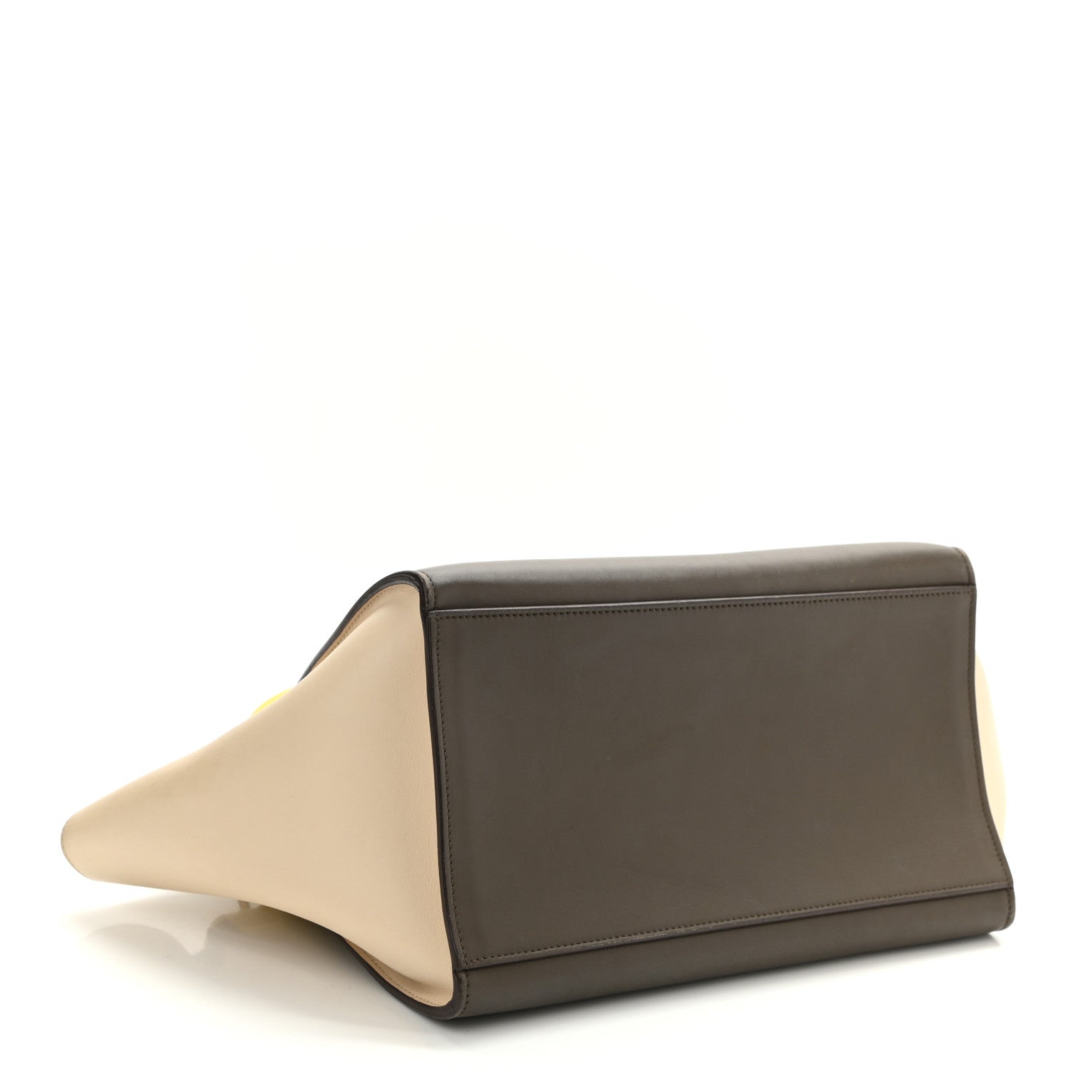 Celine Elephant Calfskin Small Tri-Color Trapeze Yellow 4 of 9