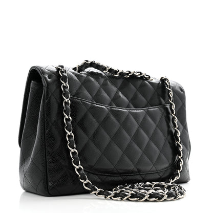Chanel Caviar Quilted Jumbo Double Flap Black 3 of 15