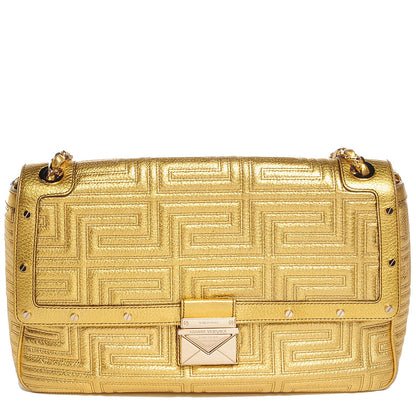 Versace Leather Couture Shoulder Bag Gold 1 of 9