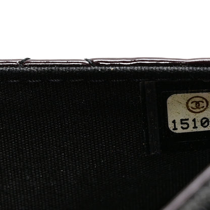 Chanel Patent Quilted Brilliant Wallet On Chain WOC Bordeaux Clair 8 of 11