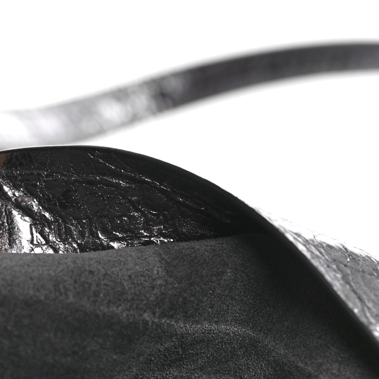 Metallic Calfskin Medium Voyou Bag Silver