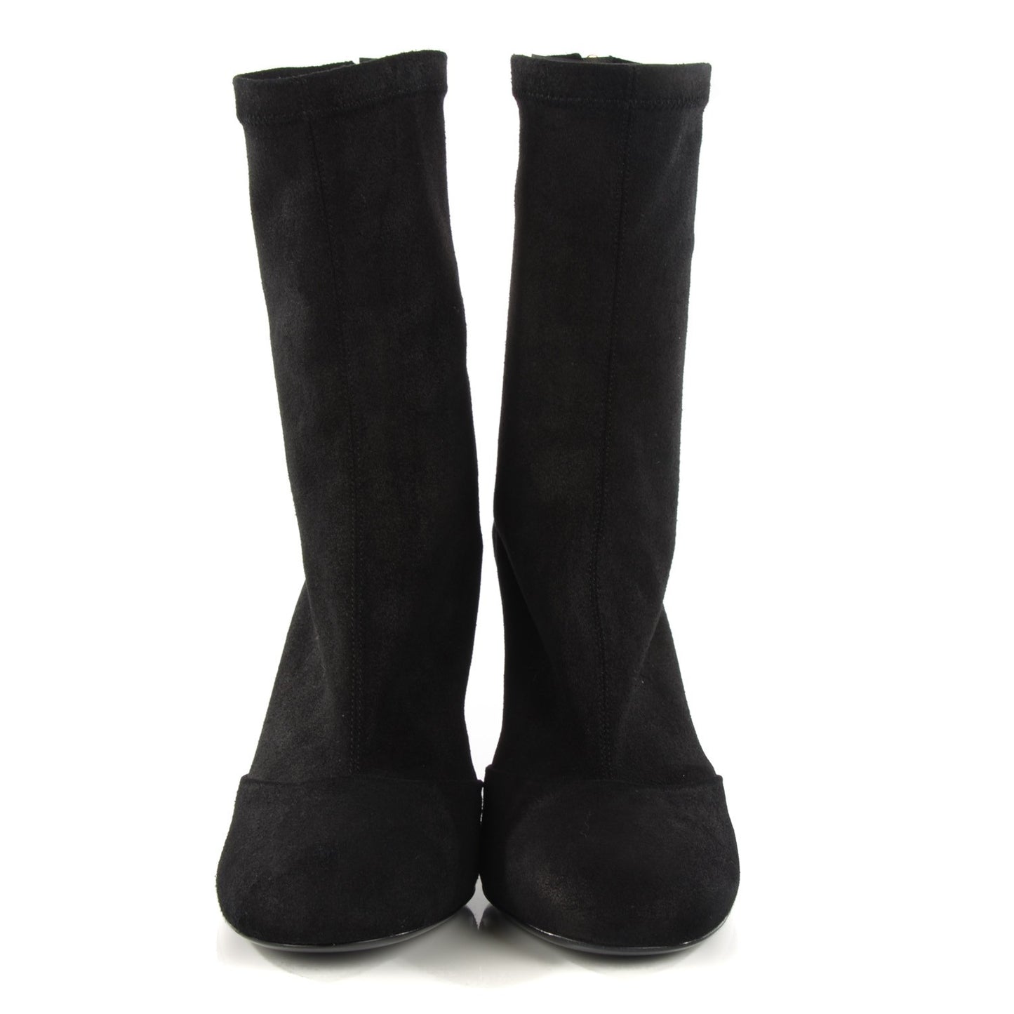 Suede Lambskin Tall Zip Boots 39 Black