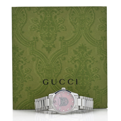 Gucci Stainless Steel Pink Mother of Pearl 27mm G-Timeless Cat Quartz Watch 5 of 5