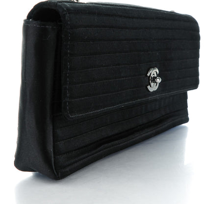 Chanel Satin Horizontal Quilt East West Double Flap Black 8 of 8