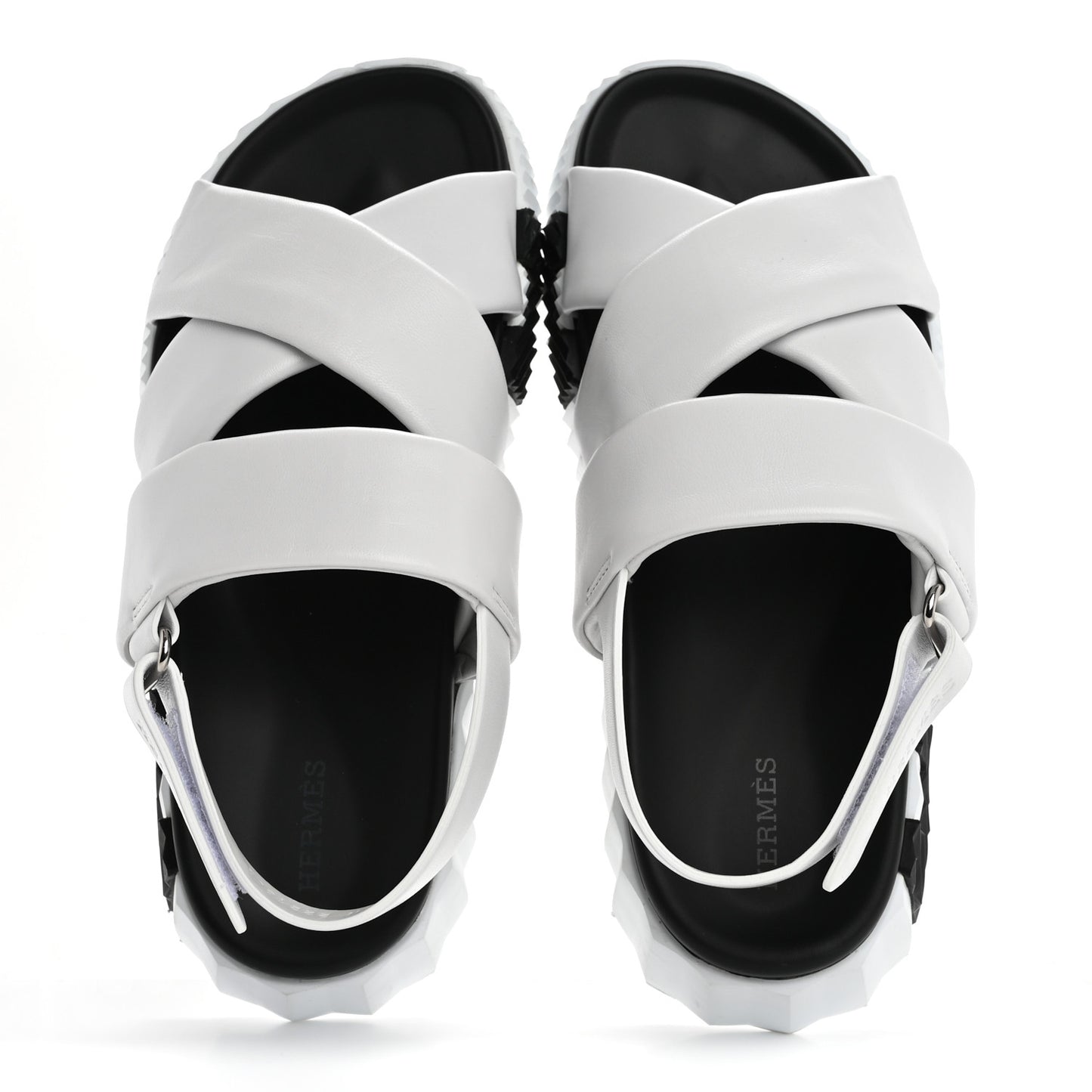 Calfskin Goatskin Electric Sandals 39 White