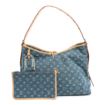 Louis Vuitton Monogram Denim CarryAll MM Blue 3 of 10