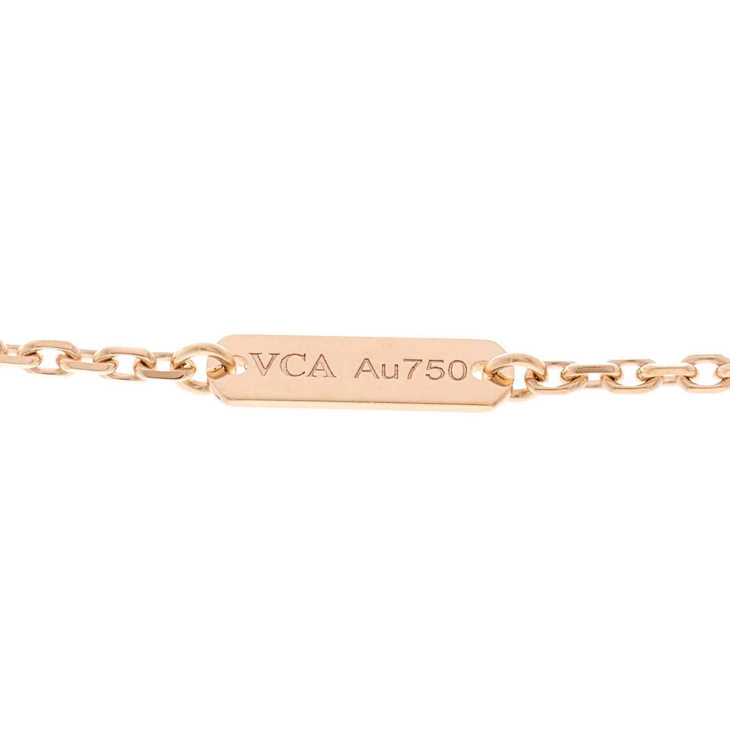 18K Rose Gold Diamond Rhodonite Vintage Alhambra Pendant Necklace