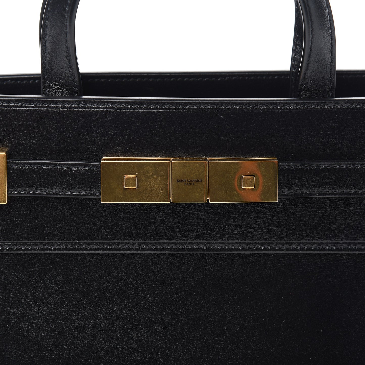 Smooth Calfskin Manhattan Nano Shopper Tote Black
