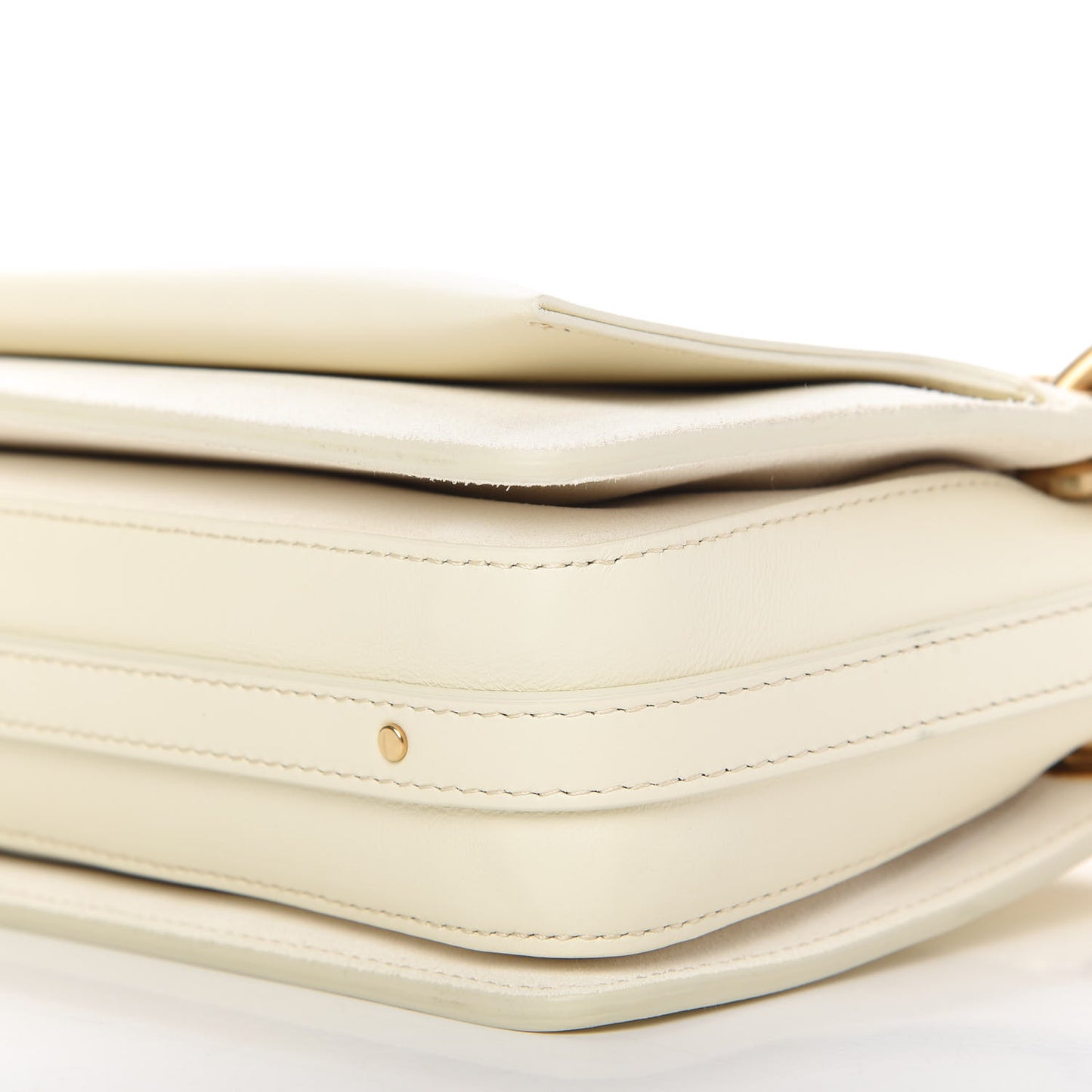 Calfskin Suede Small Roy Bag Natural White