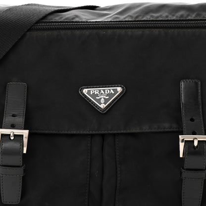 Prada Tessuto Nylon Saffiano Vela Messenger Bag Black 8 of 11
