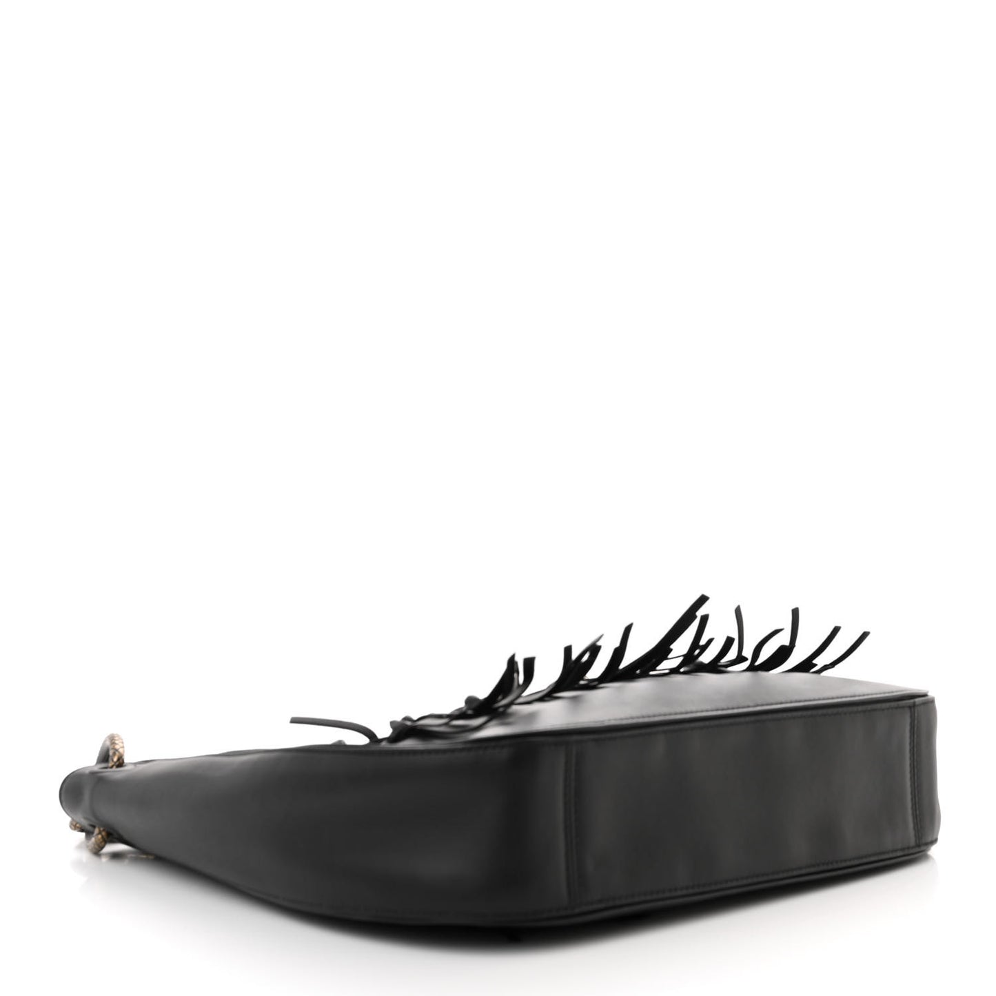 Nappa Intrecciato Fringe Brio Loop Hobo Black