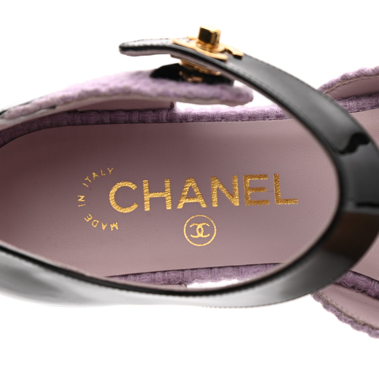 Chanel Tweed Patent Cap Toe Ballerina Flats 36.5 Light Pink Black 7 of 10
