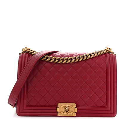 Chanel Lambskin Quilted New Medium Boy Flap Dark Red 1 of 12