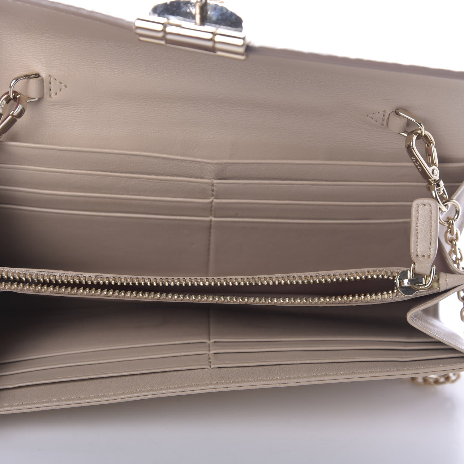 MCM Visetos Star Eyed Bunny Large Patricia Wallet On Chain Beige 5 of 9