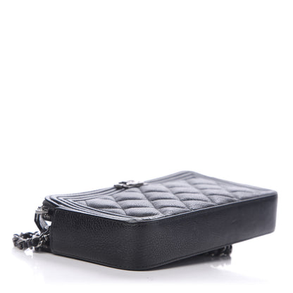 Chanel Caviar Quilted Small Boy Clutch With Chain Black 4 of 11