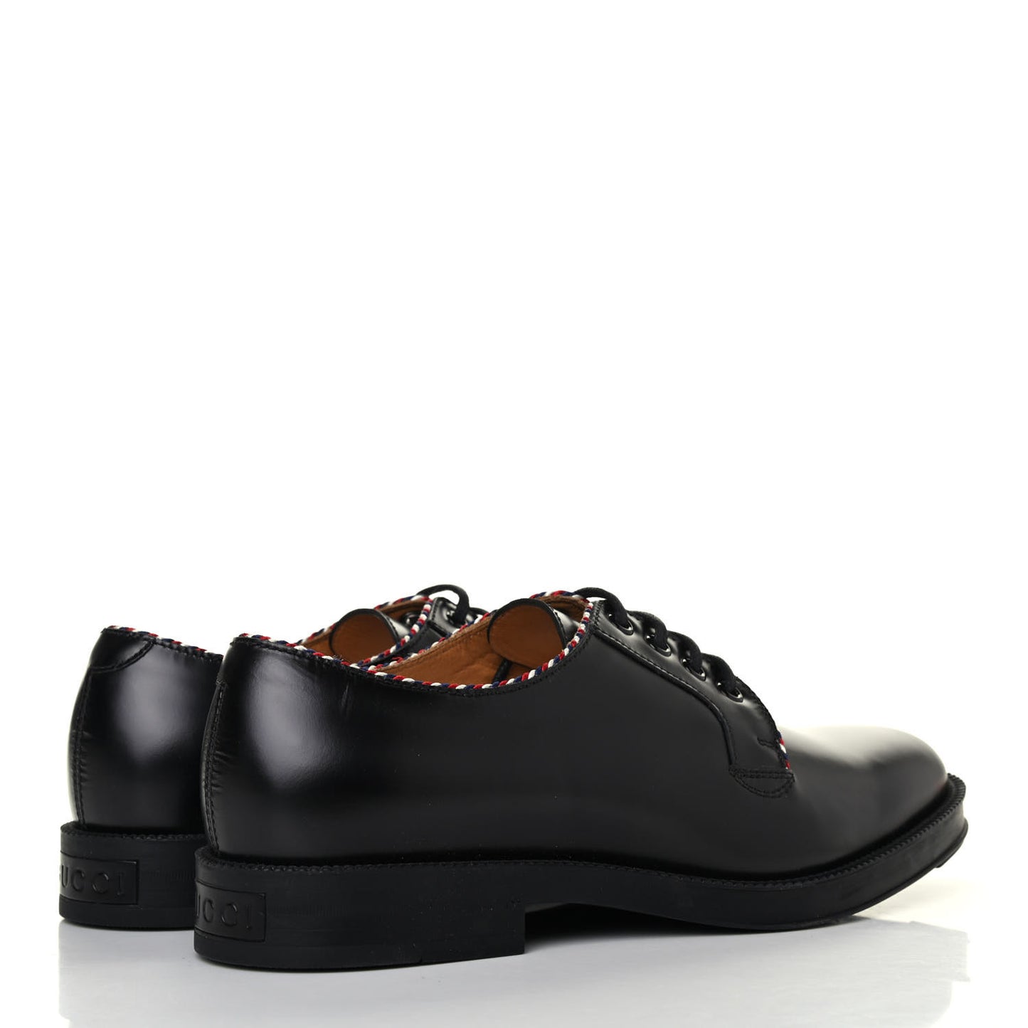 Calfskin Embroidered Mens Lace Up Oxfords 7 Black